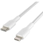 Belkin BoostCharge Braided USB-C to Lightning Cable (1 meter / 3.3 foot, White) - CAA004BT1MWH