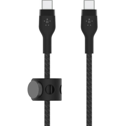 Belkin 60W USB-C to USB-C Cable - 480 Mbps - Silicone, Braided - M/M - 3m/9.9ft - Black - CAB011BT3MBK