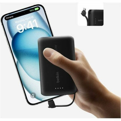 Belkin BoostCharge Power Bank 10K With Integrated Cable - BPB021fqBK
