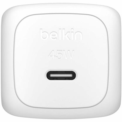 Belkin 45W Portable USB-C Wall Charger - 1xUSB-C (45W) - Fast Charge - Power Adapter - White - WCA013dqWH