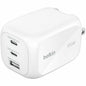 Belkin 100W GaN 3-Port USB Wall Charger - 1xUSB-A, 2xUSB-C - Foldable Prongs - Power Adapter - White - WCH016dqWH