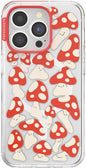 PopSockets iPhone 14 Pro Case with MagSafe, Phone Case for iPhone 14 Pro, Grip Sold Separately, Wireless Charging Compatible - Red Shrooms