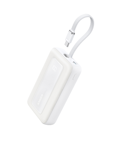 Anker Zolo Power Bank (10K, 30W) with a 5.4-inch (13.7 cm) built-in USB-C cable.
