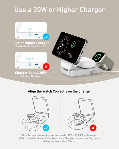 Anker MagGo Wireless Charging Station (Foldable 3-in-1)