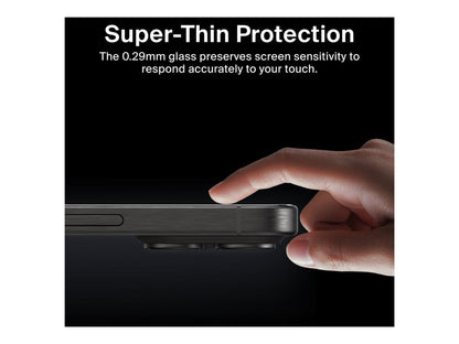 Belkin ScreenForce InvisiGlass - Screen protector for cellular phone - treated - glass - with privacy filter - 4-way - for Apple OVA169FQ