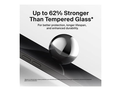 Belkin ScreenForce InvisiGlass - Screen protector for cellular phone - treated - glass - with privacy filter - 4-way - for Apple OVA169FQ