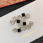 18K  Chanel Black Crystals Brooch